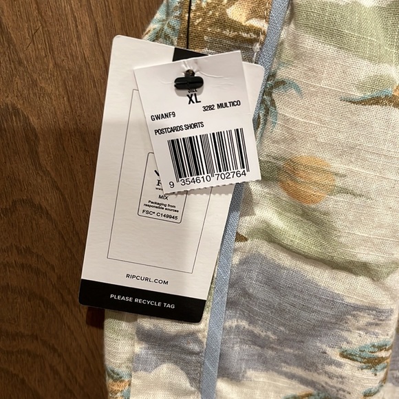 NWT Rip Curl Postcard Cotton/ Linen Beach Shorts - Picture 5 of 11